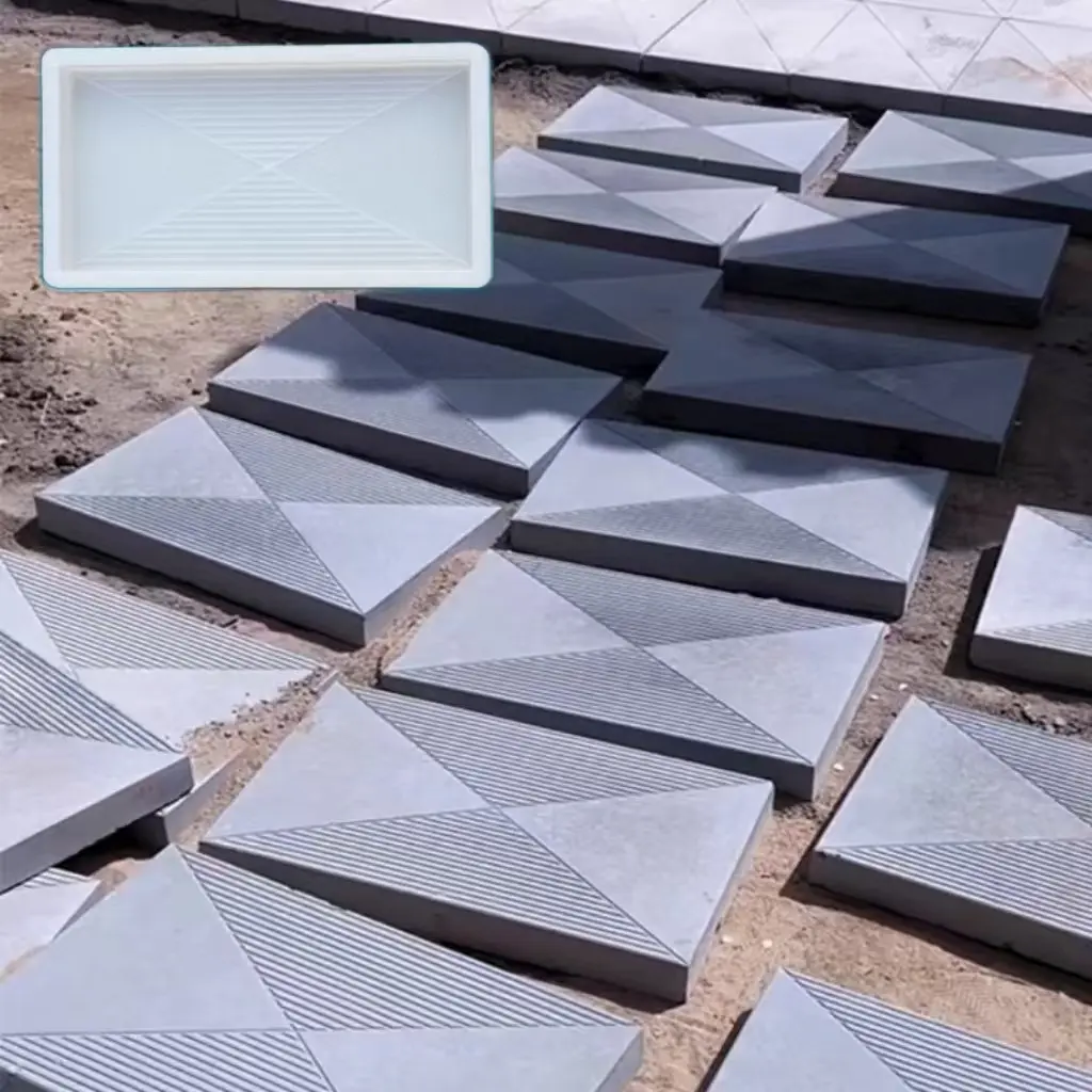 Modern Villa Garden Outdoor Home Floor Tile Durable Plastic Mould, Concrete Preformed Tile Plastic Mold, Flooring Brick Template for Modern Homes