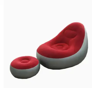 Fleece Inflatable Sofa Bed with Ottoman Foldable Single Sleeper Chair for Indoor & Outdoor Use Ideal for Bedroom Office Living Room and Camping 2-in-1 Design Soft Fleece Surface Portable Sturdy Safe Multi-Scenario Use Space-Saving