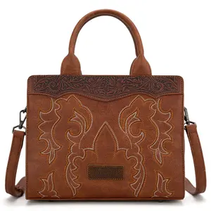 Wrangler Crossbody Bags for Women Western Embroidered Boot Scroll Top Handle Handbags