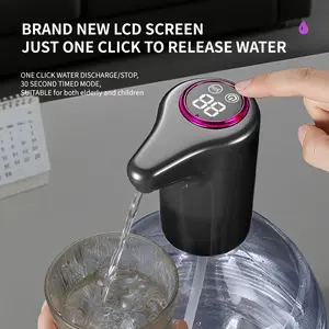 LCD Display Water Dispenser, Electric Pump with Button, Food Grade Material, Elderly, USB Charging, Smart Home Automatic Water Machine