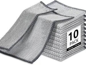 10 Pcs New UpgradeTriple-Layer Non Scratch Wire Dishcloth,Wire Dishwashing Rag,Kitchen Cleaning DishRags,Powerful Multipurpose Wire Miracle Cleaning Cloths For Cookware,Sinks, Dishes,Stove Top Set