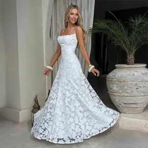 Summer Women Clothing Sexy Strap Chiffon Elegant Backless Evening Dress