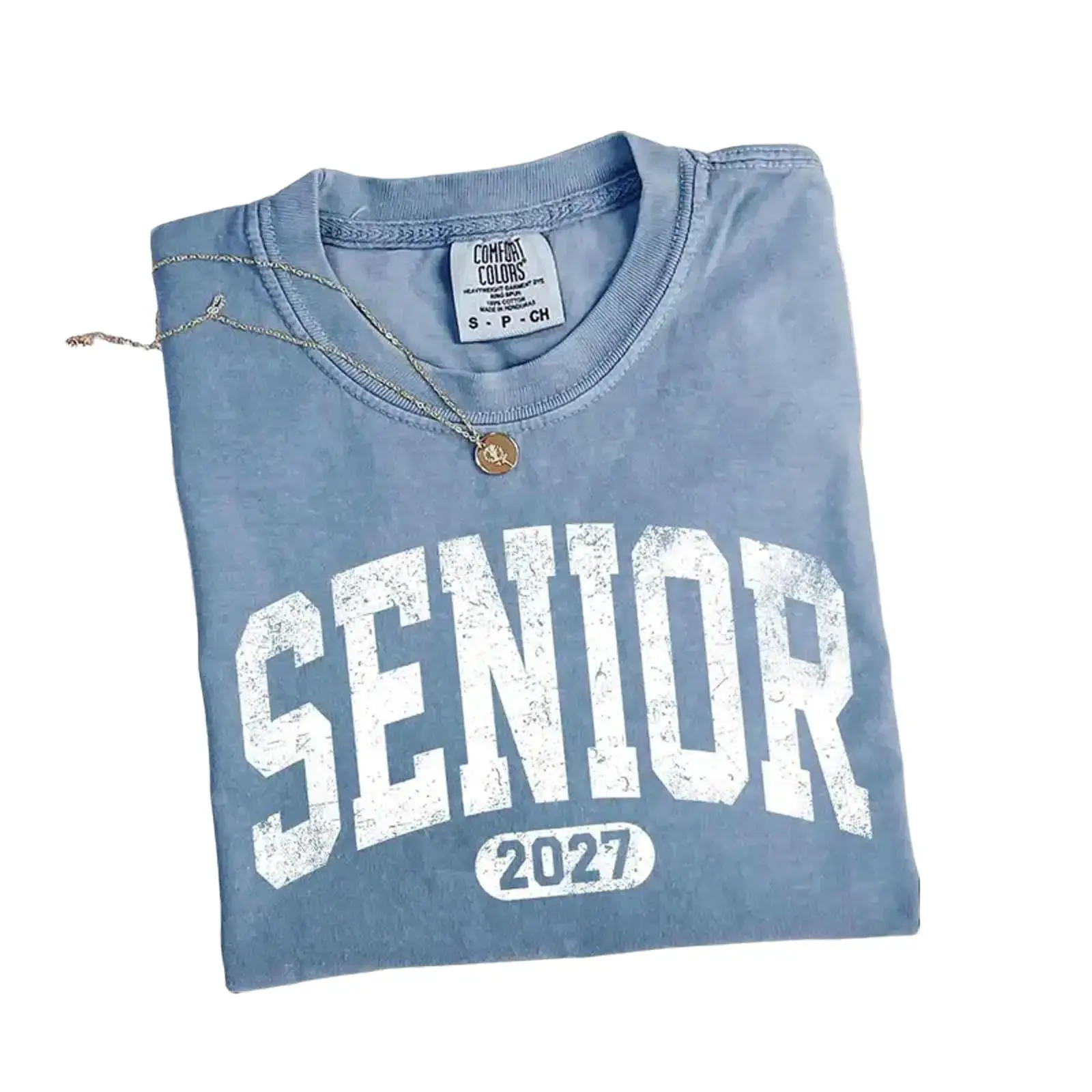 Comfort Color Senior 2027 T-Shirt Class of 2027 High School Graduation Shirt College Senior Graphic Tee Ring Spun Cotton Casual Soft Washed T-Shirt