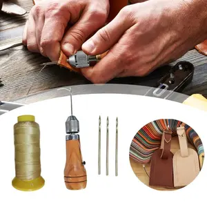 Leather Craft Tool Kit, Handheld Sewer Includes Straight Thread Needle for Shoes Sofa Tent Carpet Leather Craft DIY, Upholstery Repair Sewing Kit Heavy Duty Sewing Kit summervibes