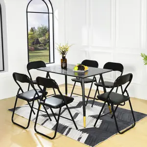 Homy Casa Mango 2/4/6 Pack Folding Chairs with Padded Cushion for Outdoor & Indoor, Steel Frame, Space-Saving, Modern, Convenient, Gathering, Versatile Furniture Office