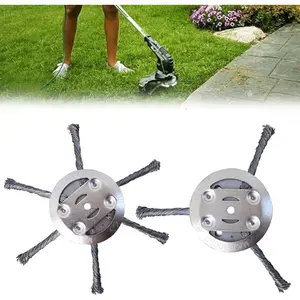 2 Pack 6 inch Steel Wire Brush Cutter Trimmer Head, Weed Trimmer Replacement Head, Durable Head for Home Users, for Electric Battery Powered Cordless String Trimmer