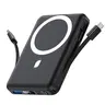 Magnetic Wireless Power Bank - 10000mAh Magnetic Portable Chargers 22.5W PD Fast Charging with Built-in Cables LED Display, Slim Magnetic Battery Pack for Phone Accessories Smartphone Mobile Chargeable