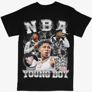 NB4 Young Boy Hip Hop Rap Style T-shirt For Men Women, For Fans Unisex Casual Streetswear Top Concert Tour Music Artist