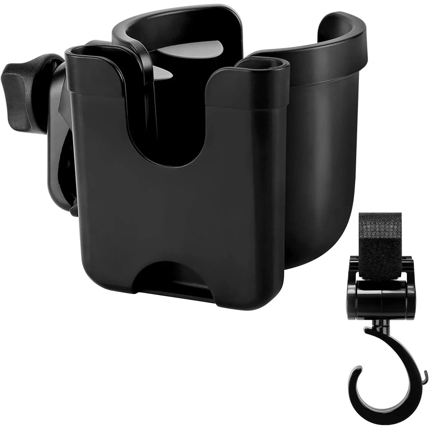 Stroller Cup Holder with Hook, Bike Cup Holder, Universal Cup Holder for Uppababy Nuna Doona Strollers, 2-in-1 Cup Phone Holder for Stroller Bike Wheelchair Walker Accessory Stroller Cup Holder with Hook, Bike Cup Holder, Universal Cup Holder for Uppababy Nuna Doona Strollers, 2-in-1 Cup Phone Holder for Stroller Bike Wheelchair Walker Accessory