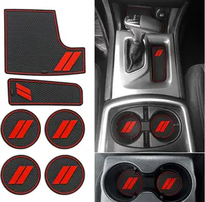 Fits Dodge Charger Accessories 2015-2023, Cup Holder Insert Center Console Shifter Liner Trim Interior Door Pocket Mats Pad (6pcs Set)