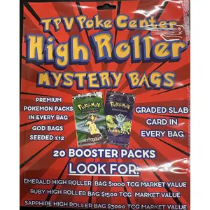 Pokemon $499 High Roller Mystery Bag by TPV Poke - Includes 20 PACKS and a Slab