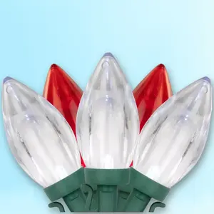 Northlight LED C9 Christmas Lights - Red and Pure Whe - 16' Green Wire - 25ct