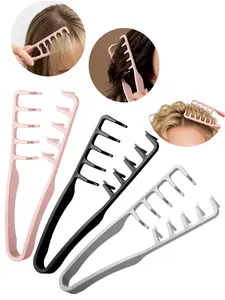 3pcs Simple Daily Volume Texture Styling Wide Tooth Comb High Root Lift Hair Tool Cover Hair Part Bangs Hairstyle Combs Styling Tools