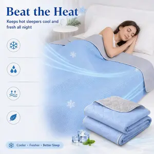 Cool Summer Blanket for Hot Sleepers & Night Sweats, Ultra Lightweight Airy Thin Cooling Quilt, Skin-Friendly & Smooth, Great for Bed, Sofa, Travel & Outdoor Camping, Perfect All-Season Gift for Adults & Teens, Home Bedding summervibes