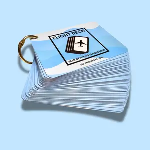 Flight Deck Fear of Flying Flashcards with Gold Ring Binder - BLUE WAVE