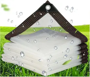14mil Clear Waterproof Tarps,Outdoor Garden Rainproof Covering Transparent PE Rainproof Cloth, Outdoor Balcony, Windproof Canopy, for Greenhouse Chicken Coop (6.6 * 9.8FT (2 * 3m))