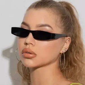 Small Rectangle Sunglasses Unisex Retro Square Narrow Frame Sun Glasses Trendy V