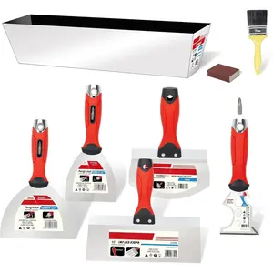 Drywall Hand Tool Kit,Stainless Steel Putty  Set Including Joint  Taping   Scraper Mud Pan