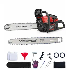 105CC Gas Chainsaw, 20in/24in Dual Professional-Grade Model for Tree Felling,VIGOMEI Landscaping, Wood & Log Cutting
