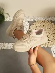 Women's Thick Sole Casual Walking Sneakers Sports Shoes, Round Toe Anti-Slip Odor-Resistant Comfortable Shoes, Ideal Gift for Back-To-School and Holidays