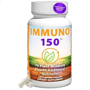 Immuno 150 Immune Support Veg Capsules, 70 Plant Minerals 13 Essential Vitamins 68 Nutrients Daily Wellness Supplement 150 Count