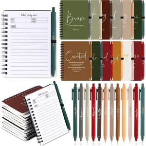12 Sets Christian Spiral Notebooks Bulk  Study Prayer Journals with  Pens Aesthetic Small Notepad Pens Inspirational Gifts for Women Men Church Groups Families Office School Supplies