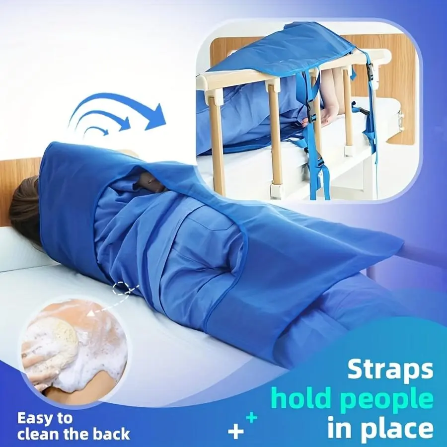 Extra Strong Incontinence Transfer Bed Pad, 43x32in Reinforced Handles Washable Repositioning Sheet - Secure Buckle, Breathable Fabric for Elderly, Home-Hospital Care