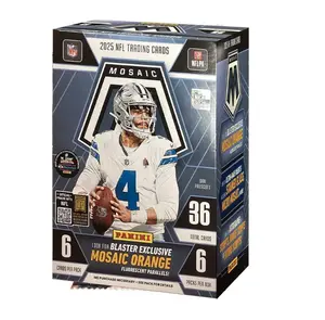 Panini NFL Mosaic Box 2025 - 36 Trading Cards with 6 Blaster Exclusive Mosaic Orange Fluorescent Parallels