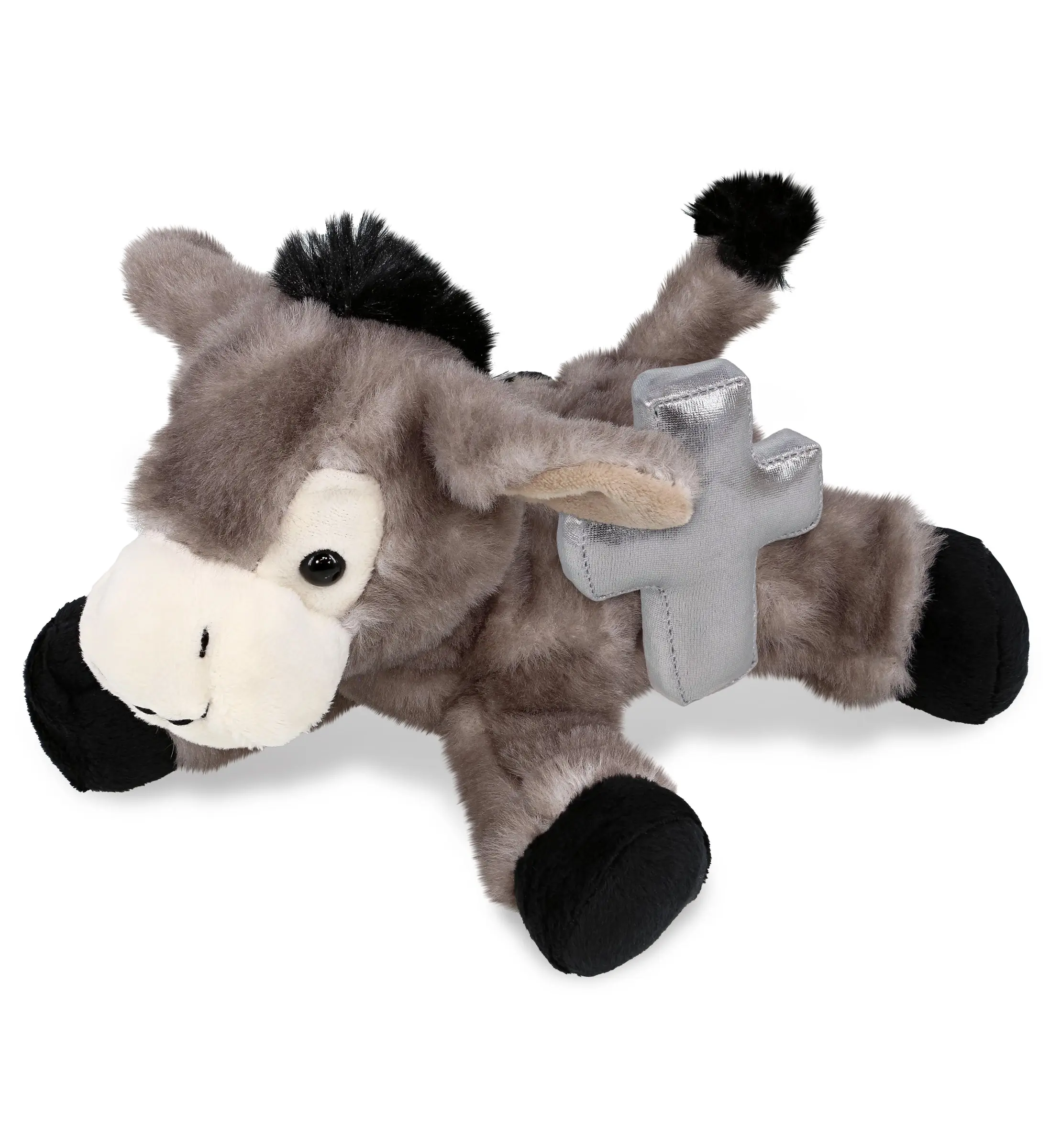 PLUSH CROSS - SUPER SOFT PLUSH - LYING GREY DONKEY