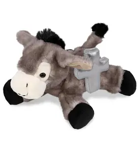 PLUSH CROSS - SUPER SOFT PLUSH - LYING GREY DONKEY