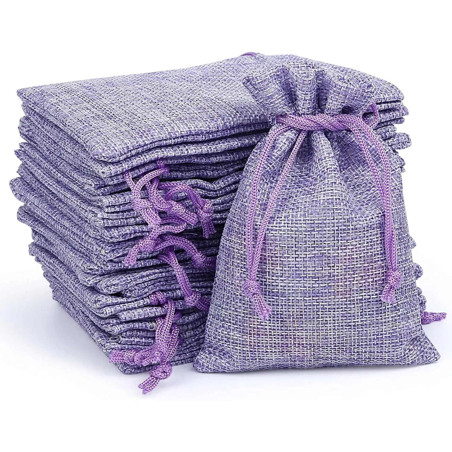 24 count 3.9 x 5.5 Inch Burlap Bags with Drawstrings, Linen  Bags  Pouches Sacks for Wedding, Party Favors, DIY Craft, Presents ()