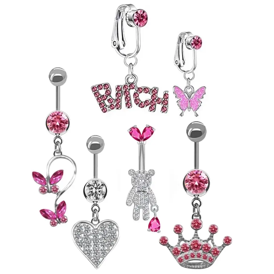 6pcs/set trendy y2k Belly rings 6pcs/set trendy y2k Belly rings