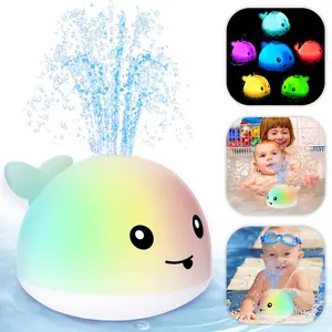 Whale Design Bath Water Sprinkler Toy, Water Spray Toy with Light & Music for Kids, Fun Water Toy,Baby Bath Toys, Light Up Bath Toys, Sprinkler Bathtub Toys for Toddlers Infant Kids Boys, Automatic Spray Water Bath Toy, Pool Bathroom Baby Toy