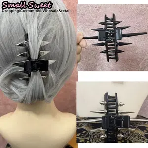 Streetwear Subculture Women's Gothic y2k Spike Hair Grab Punk Hip Hop Handmade Spike Clip Women Party Hair Accessories Get caugh