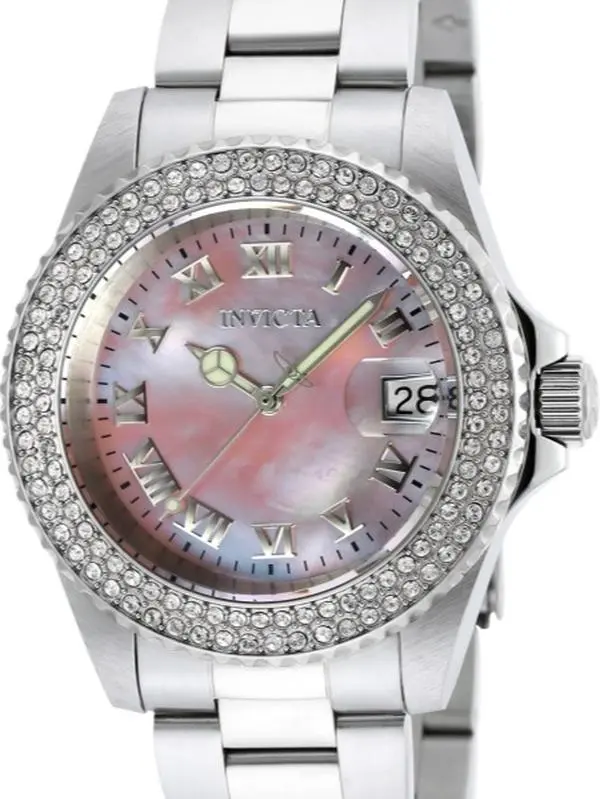 Invicta Women's 40mm Angel Quartz Crystal Accented MOP Dial Bracelet Watch