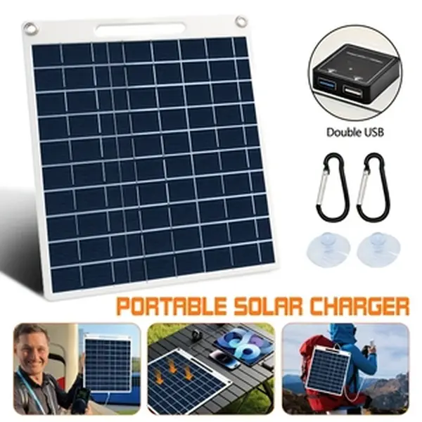 Home Improvement USB Interface Compact Portable Solar Panel - DC Power Supply Charger for Hiking, Camping, Mobile Phones, Flashlights, Fans
