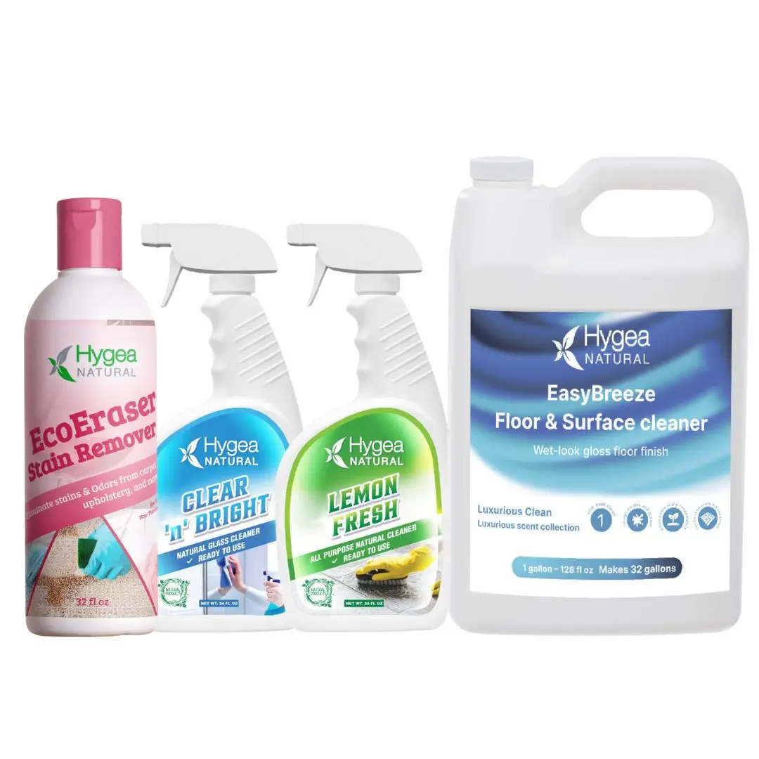 HYGEA NATURAL EasyBreeze Bathroom & Floor Cleaner - 32 oz, Includes Stain Remover, Clear & Bright Formula, Suitable for Household & Pet Use