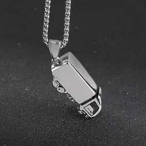 🚚 3D Stereo Freight Truck Titanium Steel Necklace |   Creative Stainless Steel Car Model Pendant |   Mechanical Aesthetic Gift for Car Enthusiasts