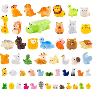 52pc Mini Resin Animal Figurines Set – Fairy Garden Miniatures & Desktop Decor – Cute Collectible Animal Figures Gift