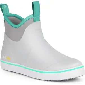 Women's Deck Boots, Waterproof Ankle Rain Boots Fishing Boots with High Traction, Women's Rubber Boots For Gardening Fishing Boating Camping