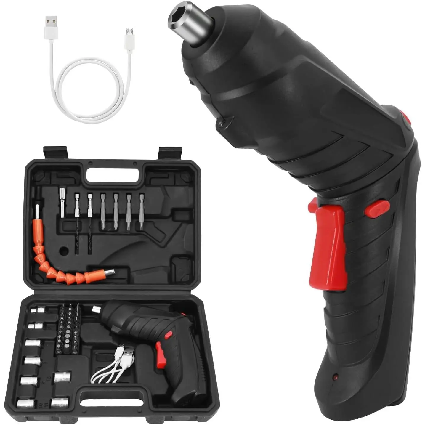 Rechargeable Electric  Portable Set, 3.6V with  count Cordless Accessories, Dual Position Handle and LED Headlight