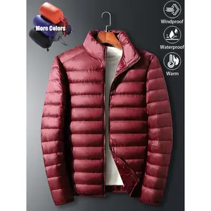 Men's Casual Fashion Waterproof Windproof Lightweight Warm Down Jacket Versatile, Durable, Wrinkle-Resistant Outdoor Sports Top Suitable for Daily Commuting, Wilderness Exploration, Hiking and Fishing Outfits Coats