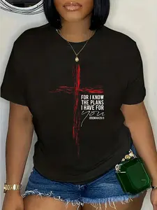 100% Cotton Jeremiah 29:11 Christian Religious Bible Verse Gifts Cross T-Shirt