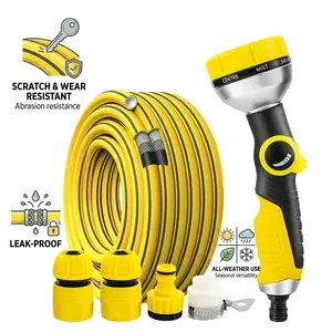 10 Meter 0.59 Inch Rubber Hose, Durable Scratch-Resistant Leak-Proof Water Pipe, Ideal for Home Garden Car Wash All Seasons