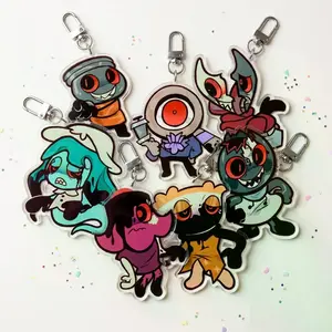 Uncommon Twisteds (Dandy's World) - Acrylic Keychains - Cute Acrylic Cartoon Keychain, Funny Meme Character Charm for Keys, Bags, Backpack, Durable Gift for Fans & Collectors