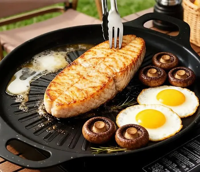LARGE Griddle Pan BBQ Stovetop 12.6" PLUS Defroster Quck Thaw Tray  NEW