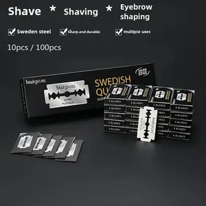 10/100PCS Double Edge Blade Stainless Steel Ultra-sharp Razor Blades To Shave Blade For Manual Razor Razor Blades For Double Edge Razor,Stainless Steel Blades Used for Folding Knife with Shaving & Hair Removal