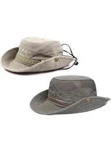 Sun Hats for Men Women, 2 Pack Fishing Hat UPF 50 Wide Brim Boonie Hats for Safari Beach Summer UV Protection Solar Bucket Hat