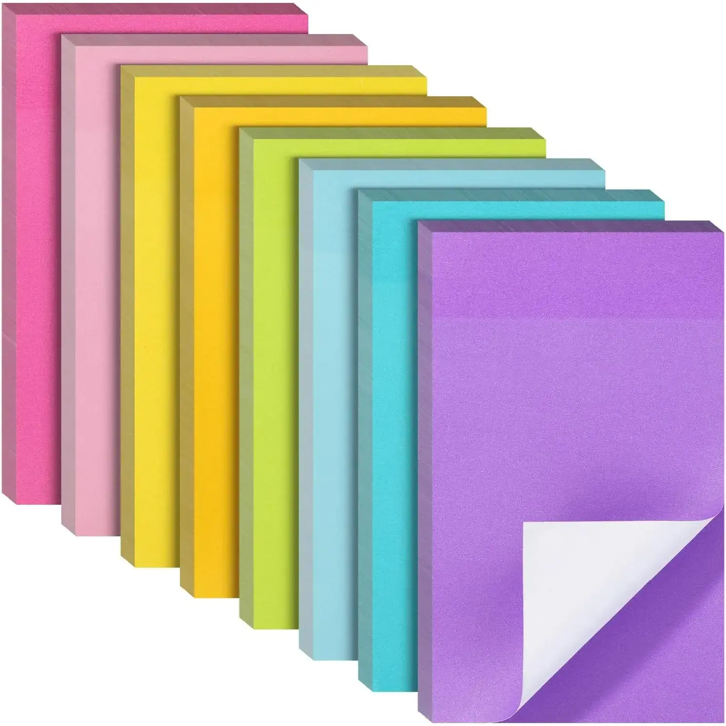 Colorful Adhesive Stickers Sticky Notes - 3"x5" Size, 8 Pads, 640 Sheets, No Sticky Residue Office Stationery for Labeling & Reminders