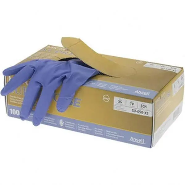 Microflex Disposable Nitrile Cleaning Gloves, 4.3 Mil Thick, Medical Grade, FDA Approved, Powder-Free, Non-Slip, Roll Cuff, Static Dissipative, SU-690-XS Size